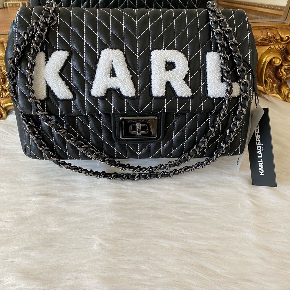 Karl Lagerfeld Quilted Flap Bag